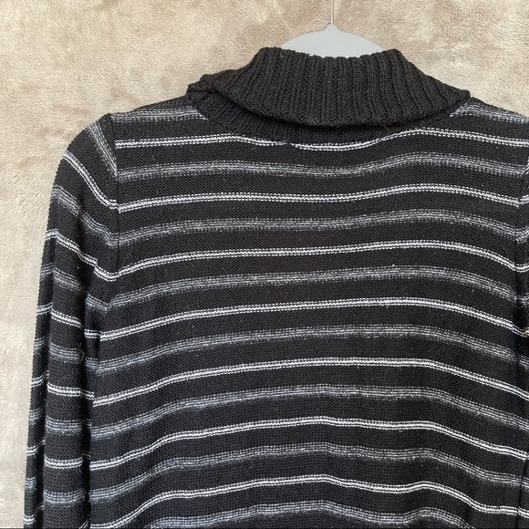 AB Studio Black and White Striped Cardigan - Picture 8 of 12